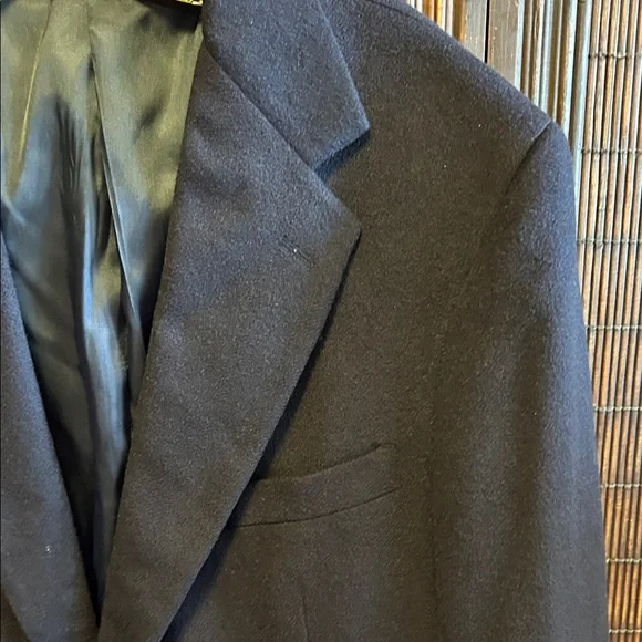 VTG Polo Ralph Lauren Men's Blazer Navy Blue Camel Hair Sport Coat USA Made